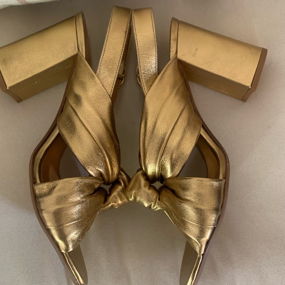 Sezane High Romie Sandals Doré - Size 9